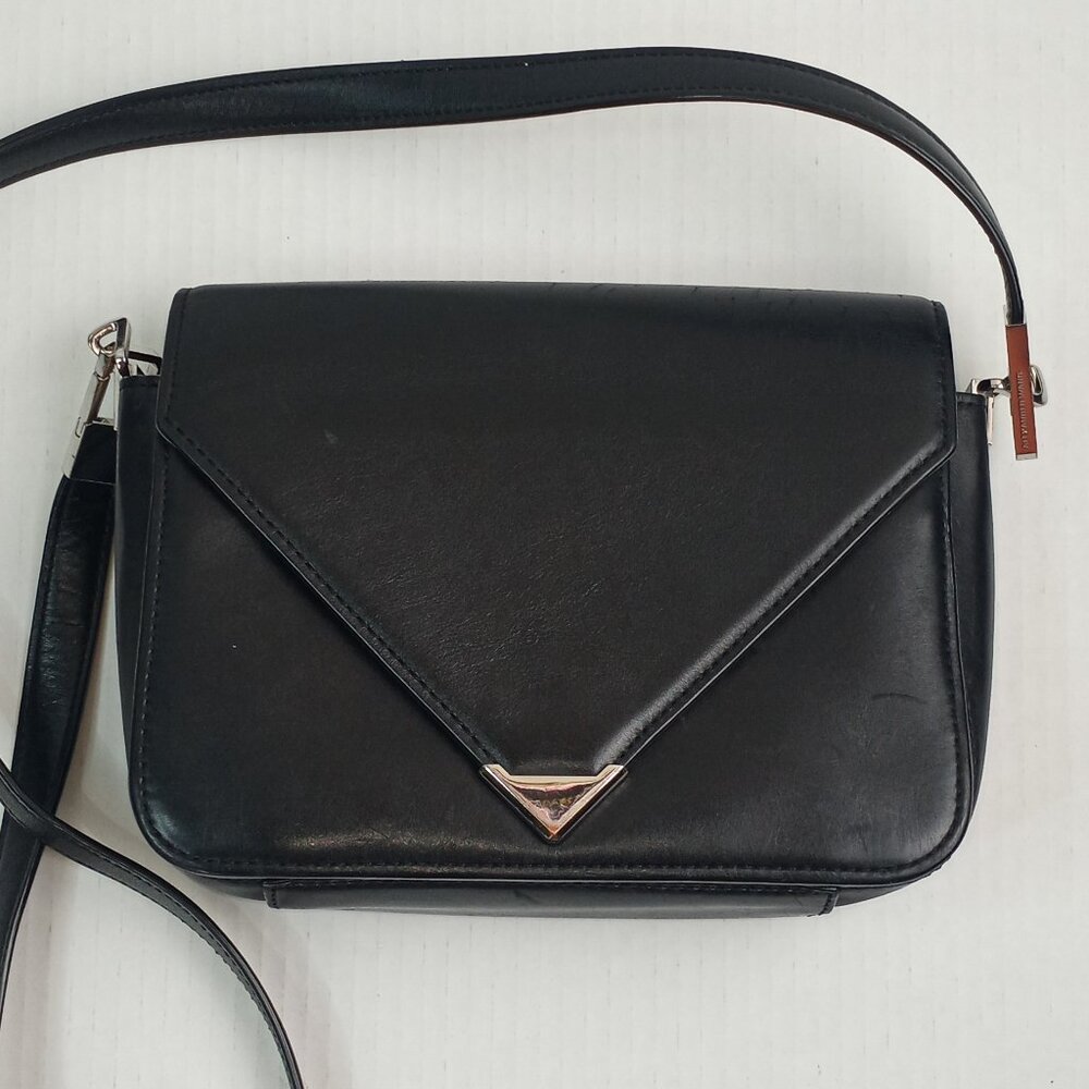 Alexander Wang Black Leather Envelope Prisma Crossbody Bag Purse